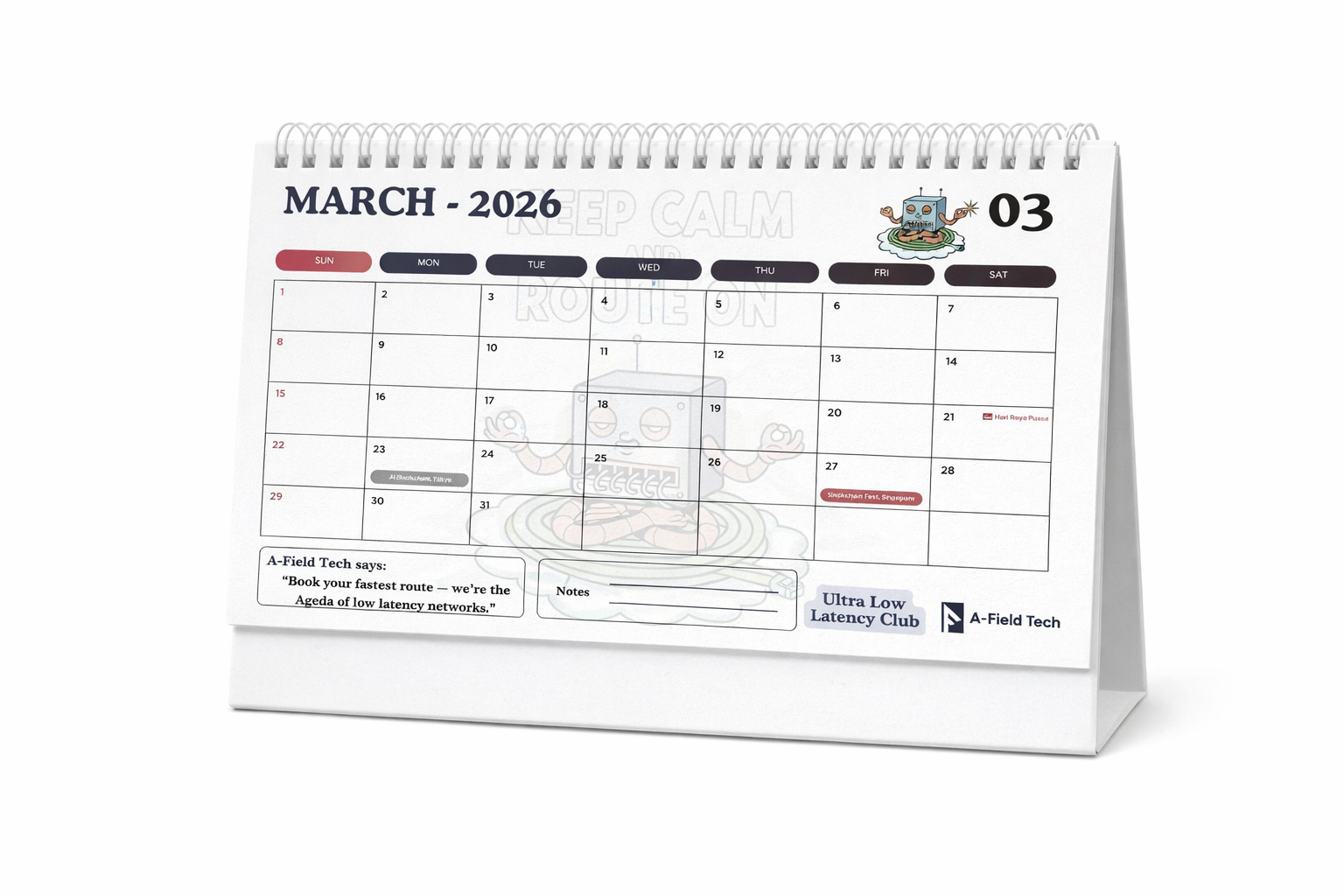 2026 Ultra Low Latency Club Calendar